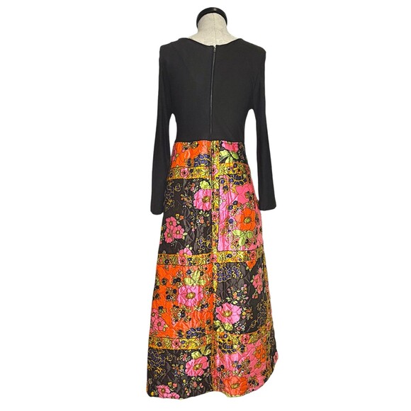 Vintage Boho Quilted Long Sleeve Maxi Dress ILGWU - Picture 5 of 16